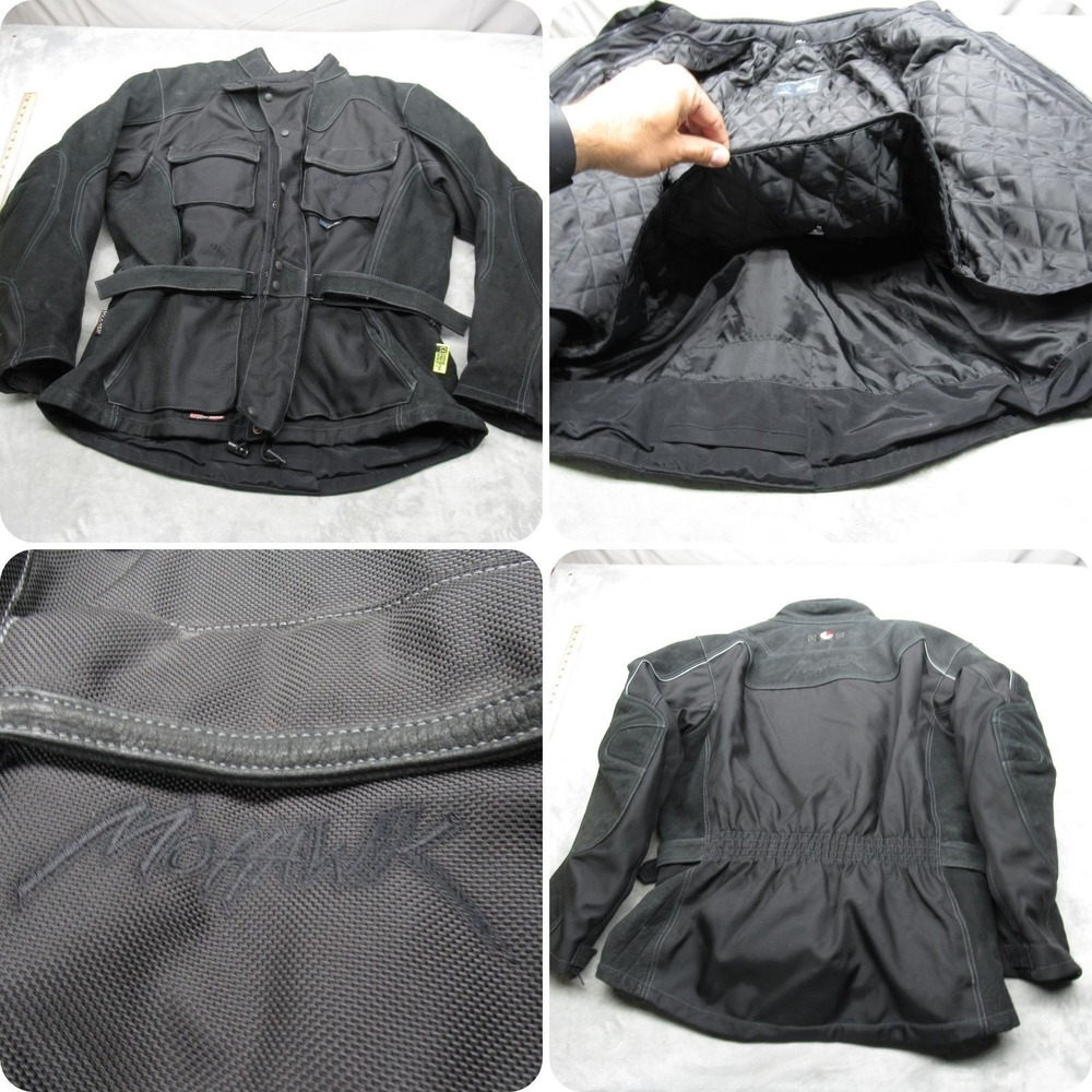 Polo Proof Mohawk Motorcycle Jacket Mens XL Black Pad Removable Liner 3in1